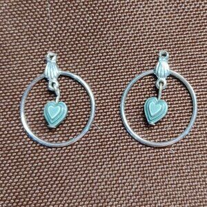 Silver Heart Hoop Earrings